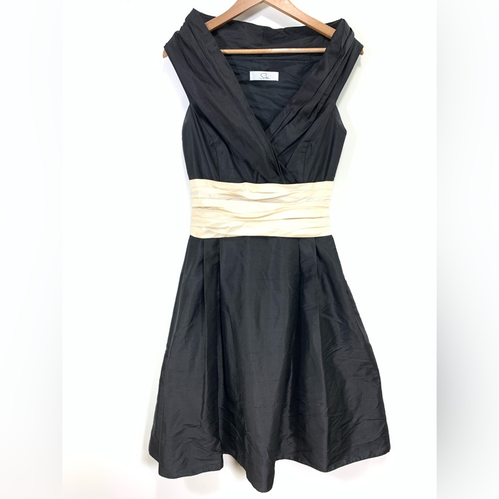 Siri little black dress silk A line ruched size 4 LBD cocktail evening formal